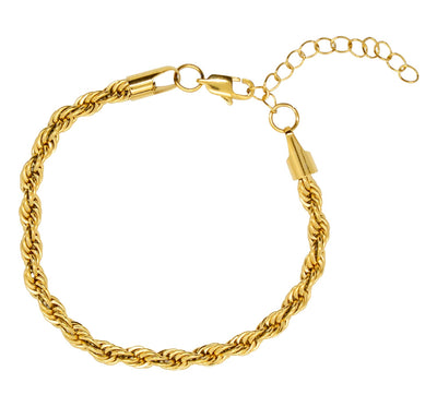 Klassischer, goldener Kordel-Armschmuck mit elegantem Twist