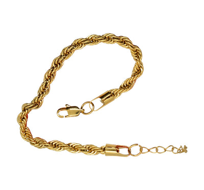 Klassischer, goldener Kordel-Armschmuck mit elegantem Twist-verspieltes Bild