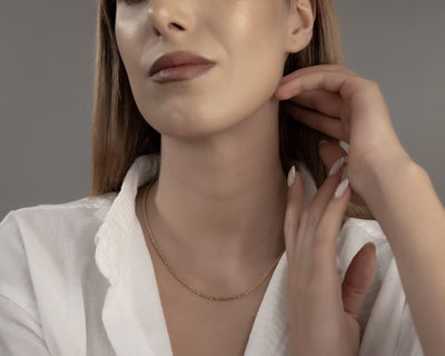 Filigrane, funkelnde Halskette in Gold für Damen, Edelstahl