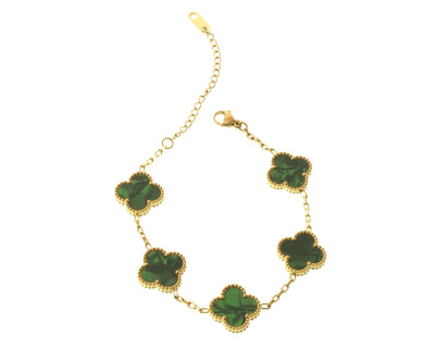 Klassisches Schmuckgeschenk für Frauen: Goldarmband mit Kleeblatt