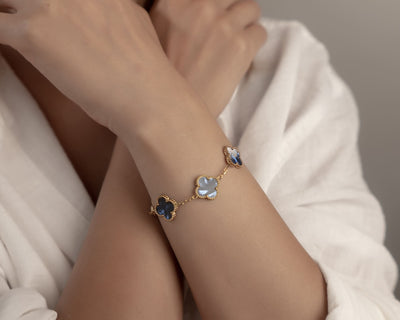 Royal Blue Armband für Frauen, Gold vergoldet und nickelfrei