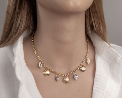 Shell Necklace Gold Natural: Trendige Sommerkette für Damen