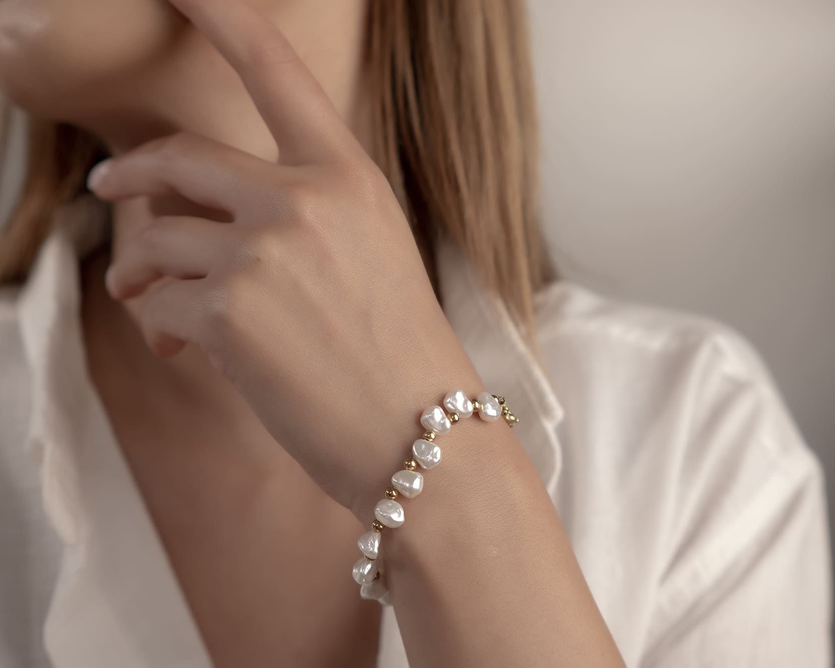 Schmuck in Süsswasserperlen-Optik kaufen Schweiz, wasserfeste Goldteile