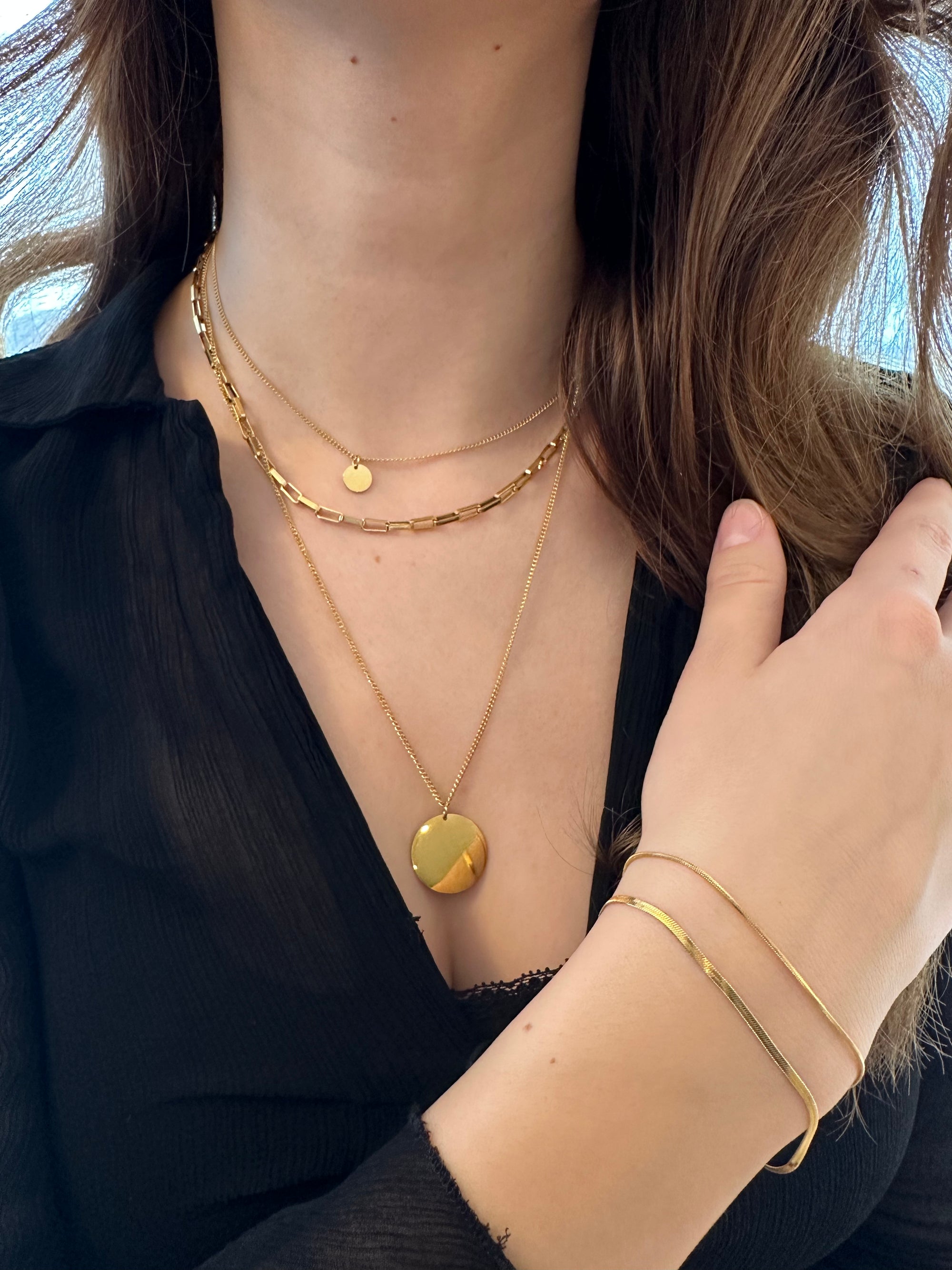 Zweireihiger Layering Armschmuck mit Snake Design in Gold