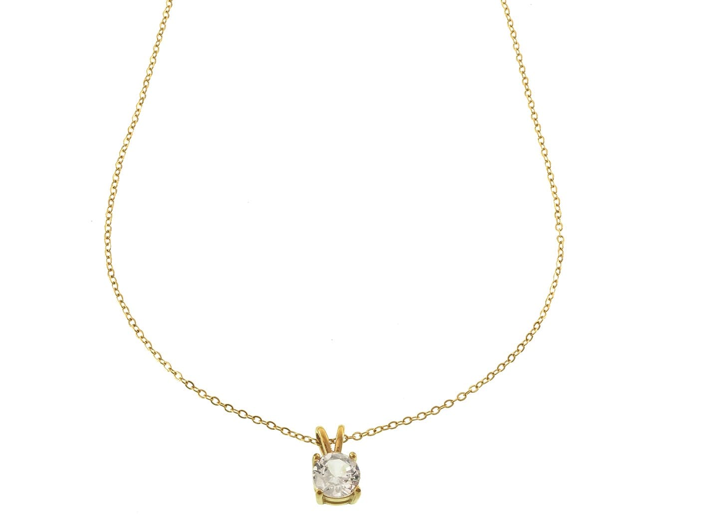 Goldene Halskette mit Zirkonia-Anhänger – Zeitlose Schönheit
