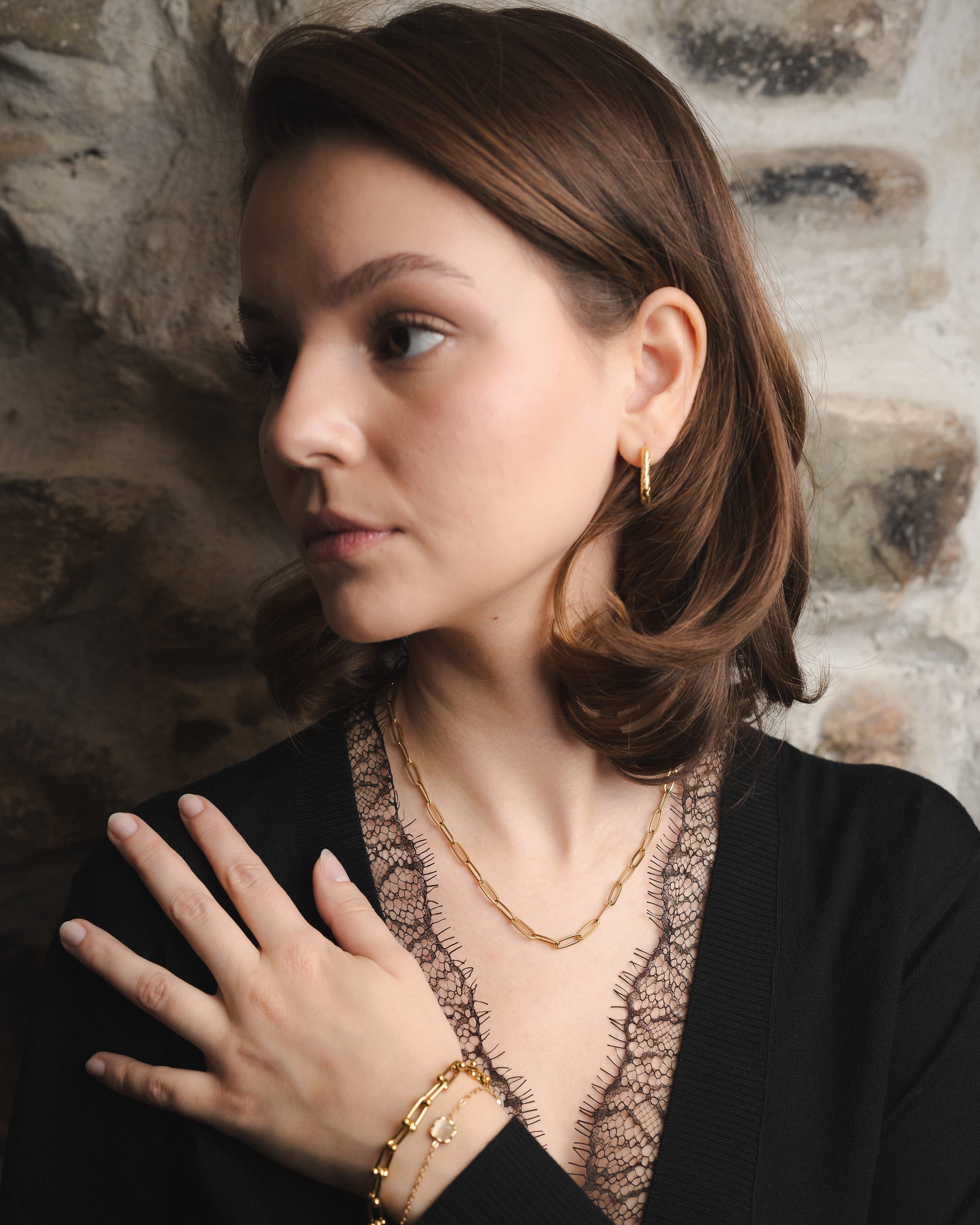 Moderne goldene Gliederkette für Damen – Statement Schmuck