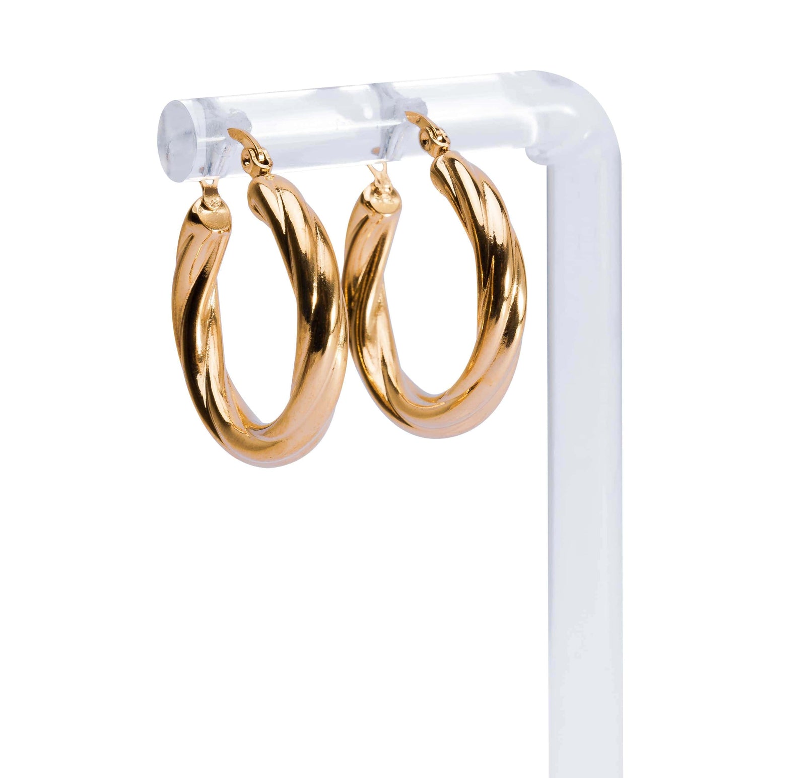 Vergoldete Creolen Ohrringe – Eleganz im Twist-Design