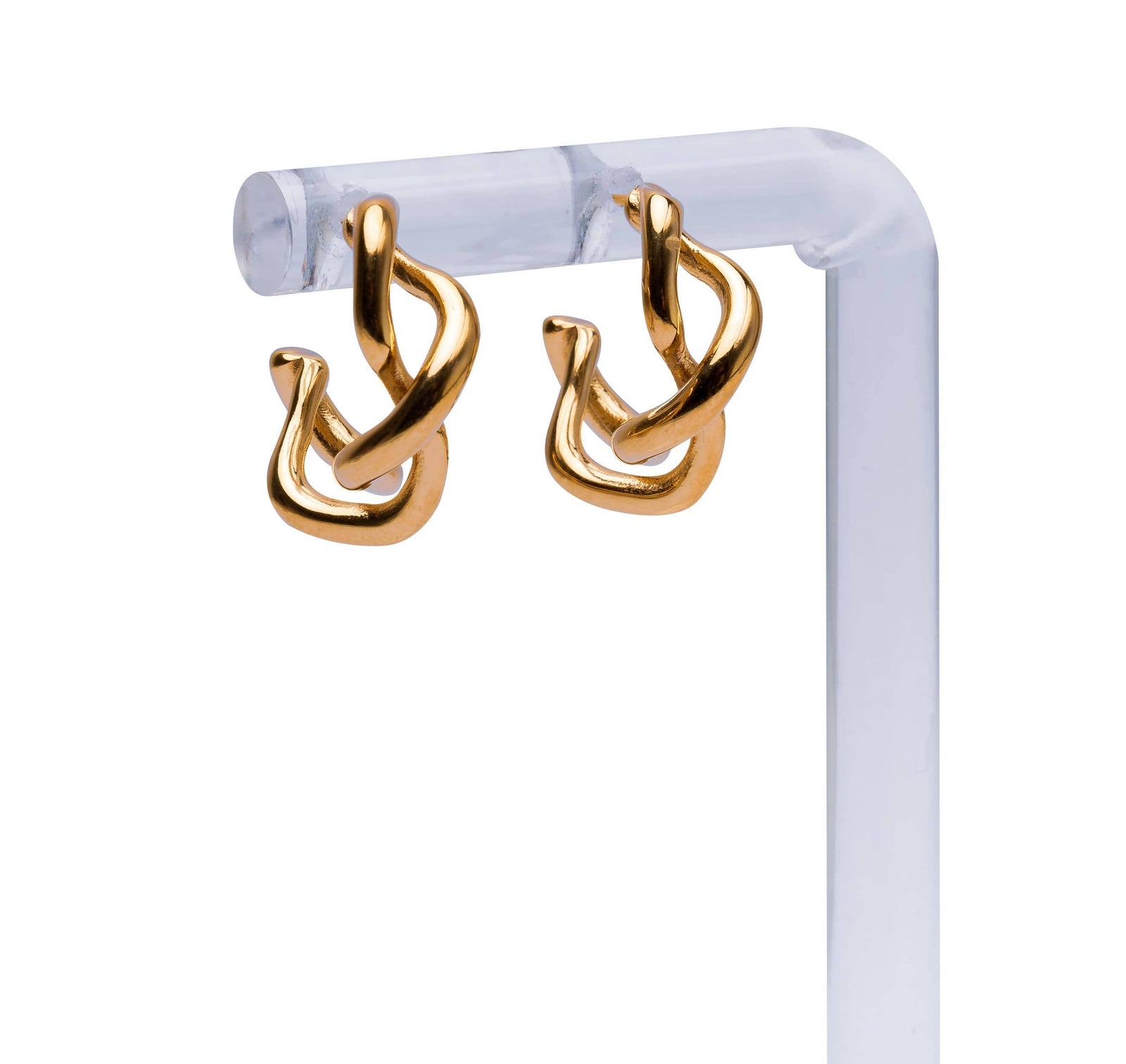 Vergoldete Ohrringe – Offenes Knotendesign