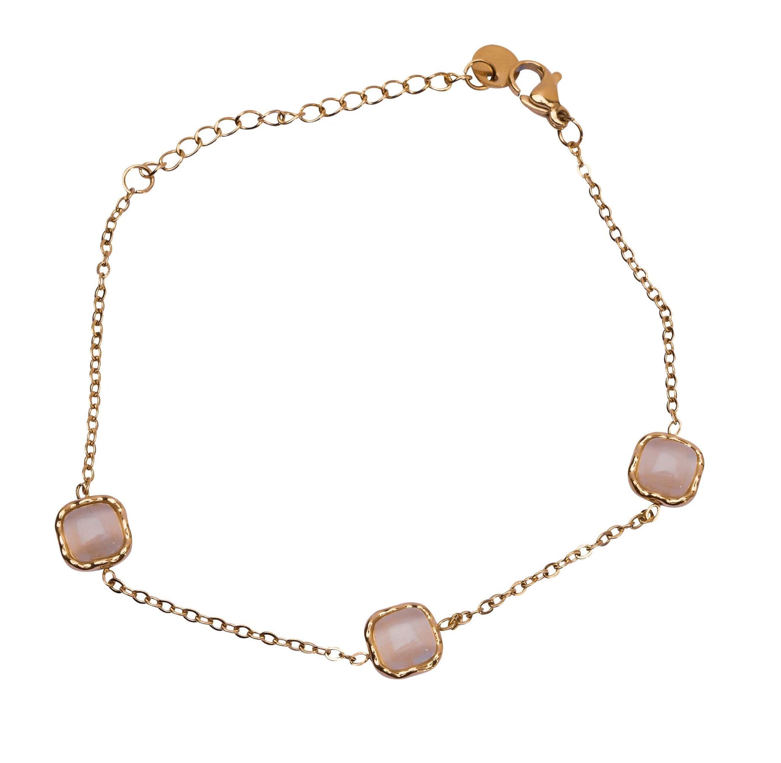 Goldenes Armschmuck mit dezenten Schmucksteinen