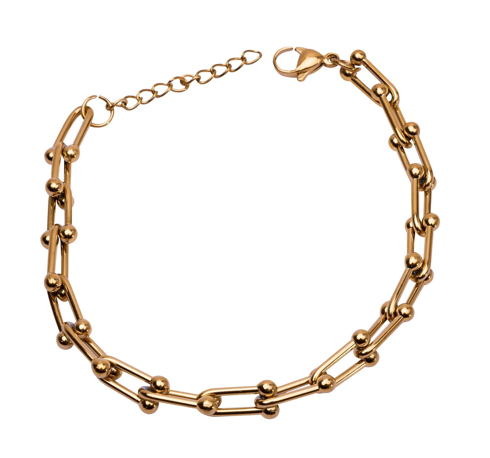 Goldenes Armschmuck mit Kugel-Details – Modernes Design