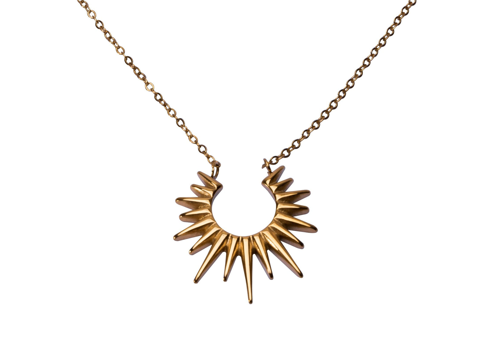 Goldene Halskette mit Sonnendesign – Strahlender Schmuck