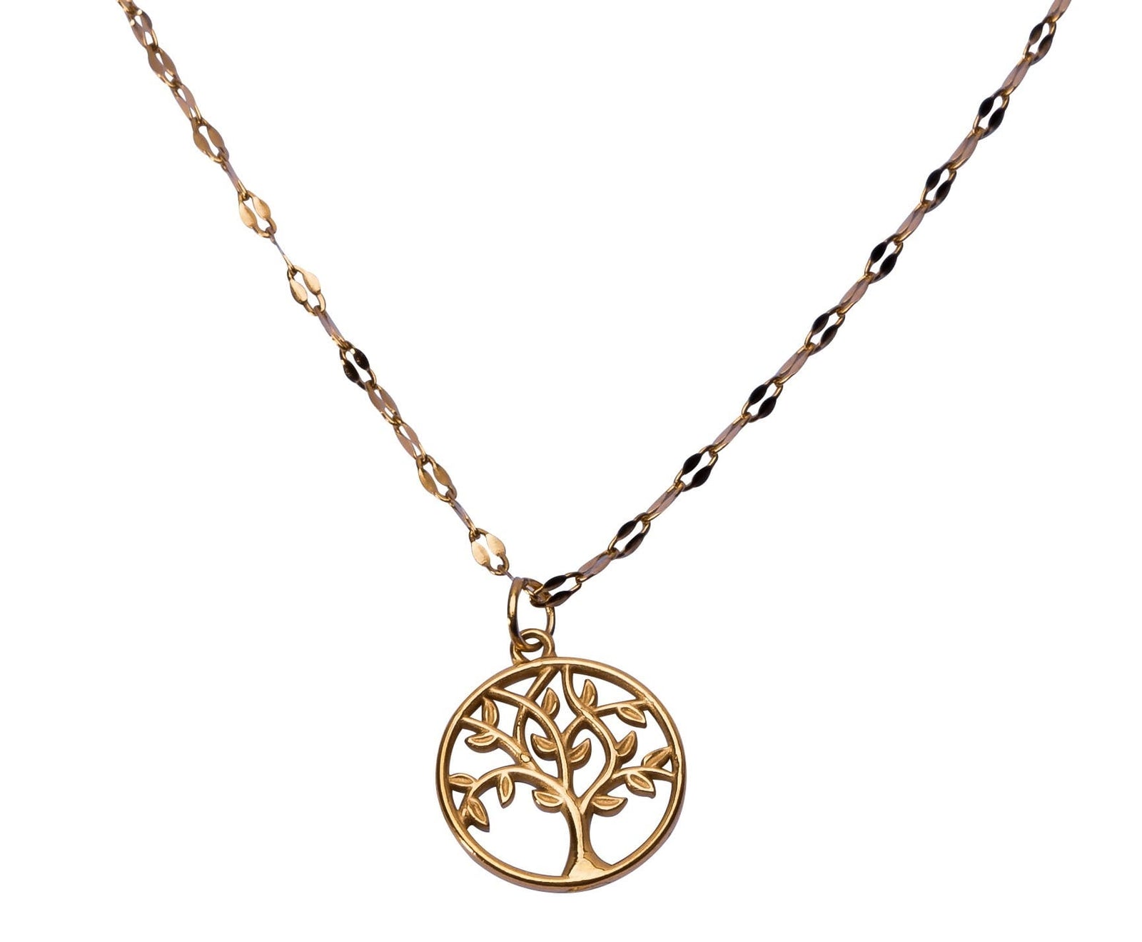 Goldene Halskette mit Lebensbaum-Anhänger – Symbolischer Schmuck
