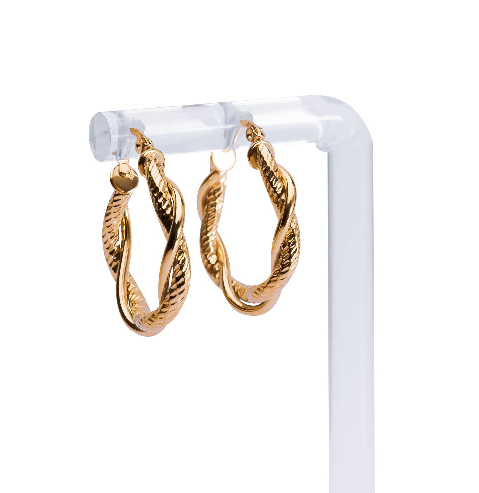 Goldene Creolen Ohrringe mit gedrehtem Design – Eleganz pur