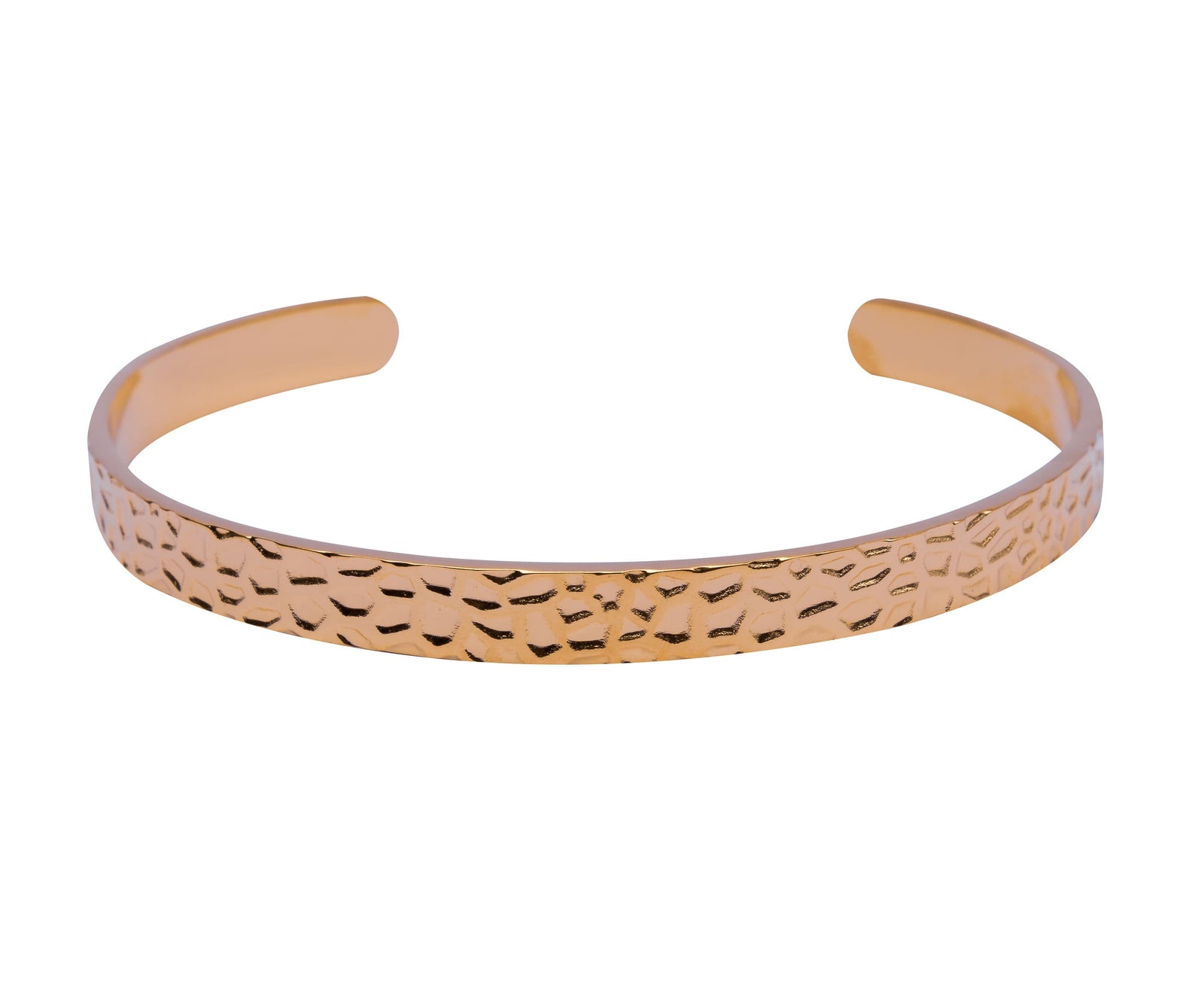 Goldene Armreifen mit gehämmerter Oberfläche – edler Look
