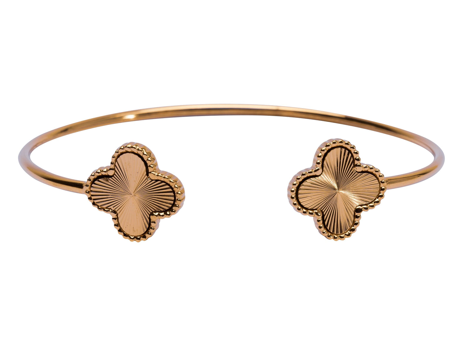 Goldener Armreifen mit Kleeblatt-Design für Damen