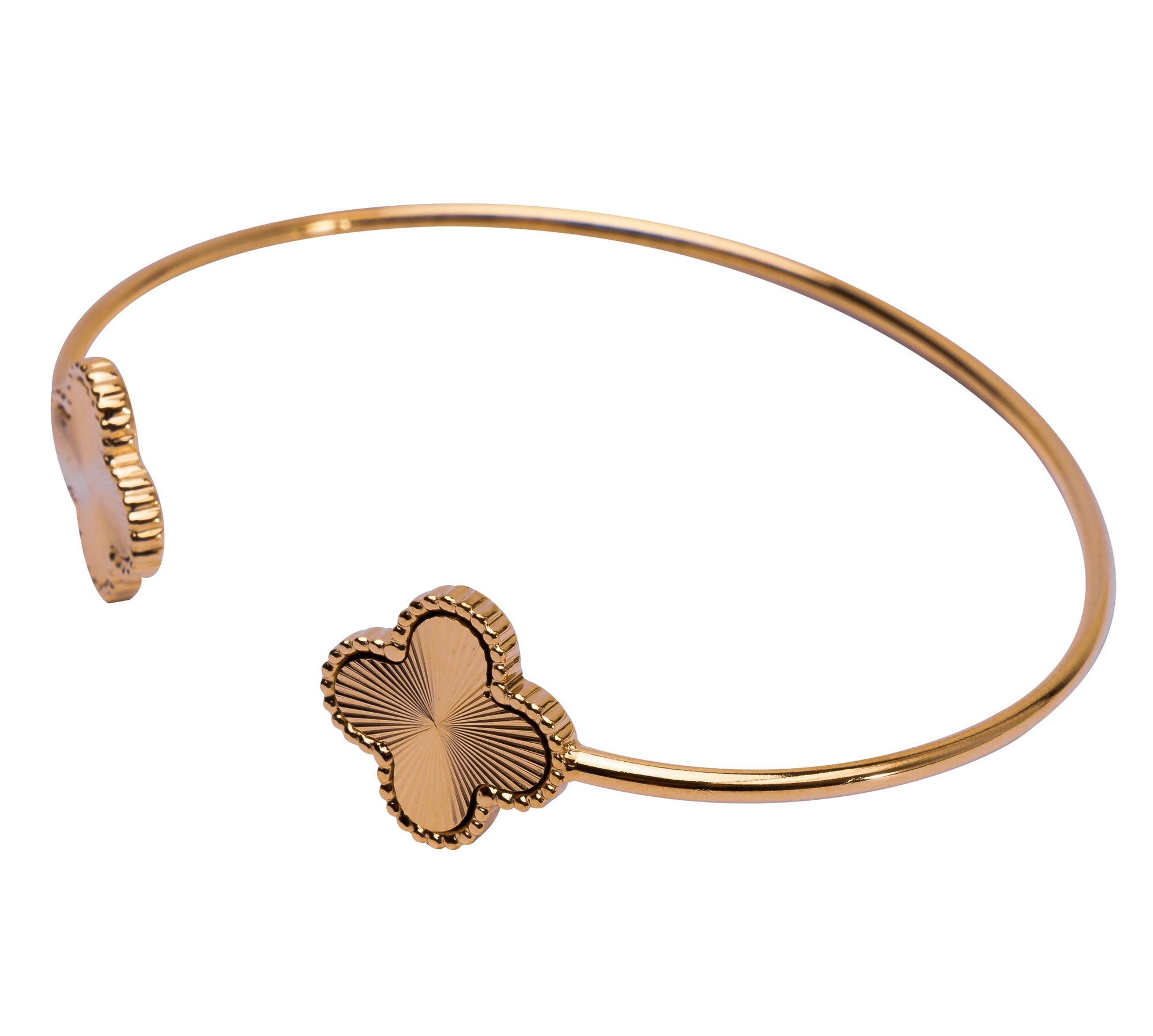 Goldener Armreifen mit Kleeblatt-Design für Damen