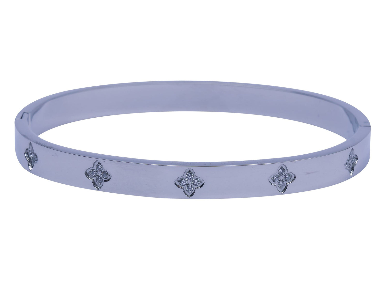 Eleganter Silber-Armreifen mit zarten Zirkonia-Verzierungen