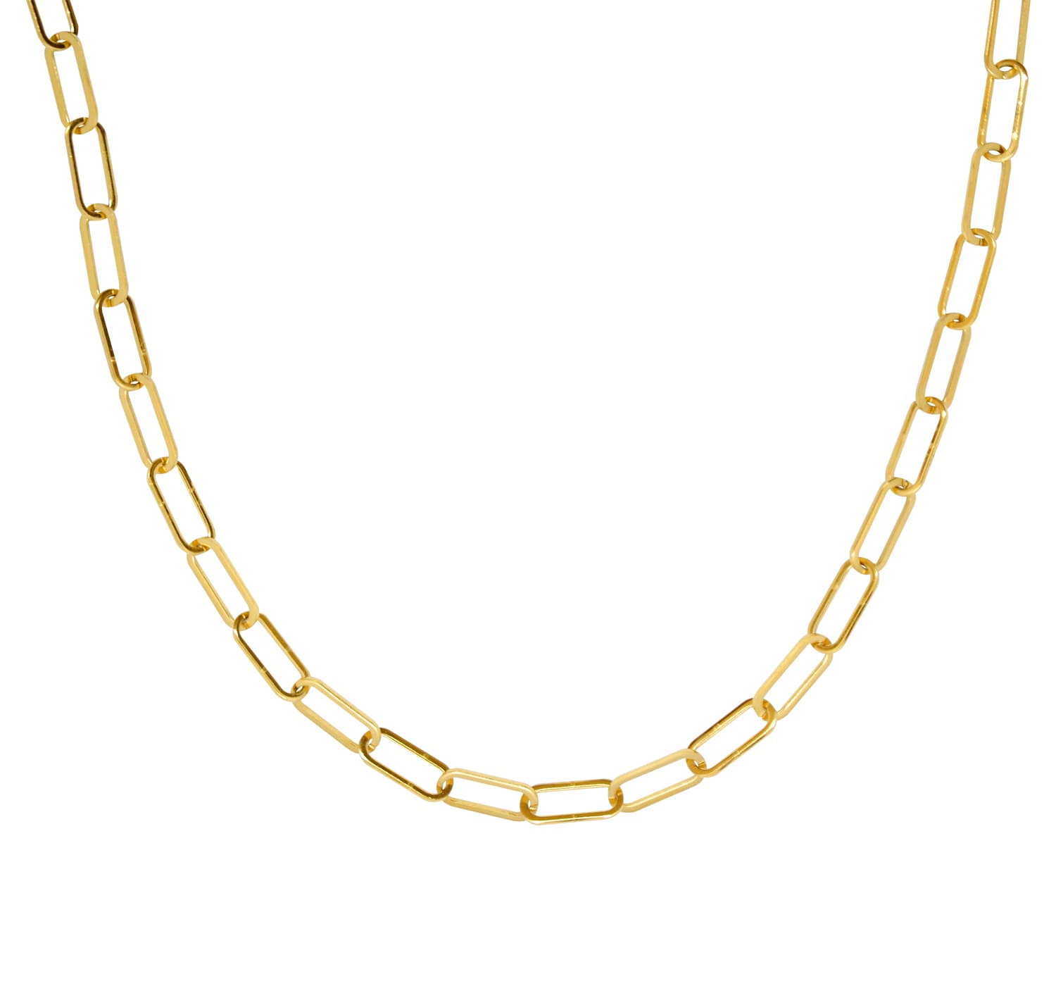 Elegante, goldene Gliederkette für Damen-auf dem Bild ist diese Halskette hängend zu sehen