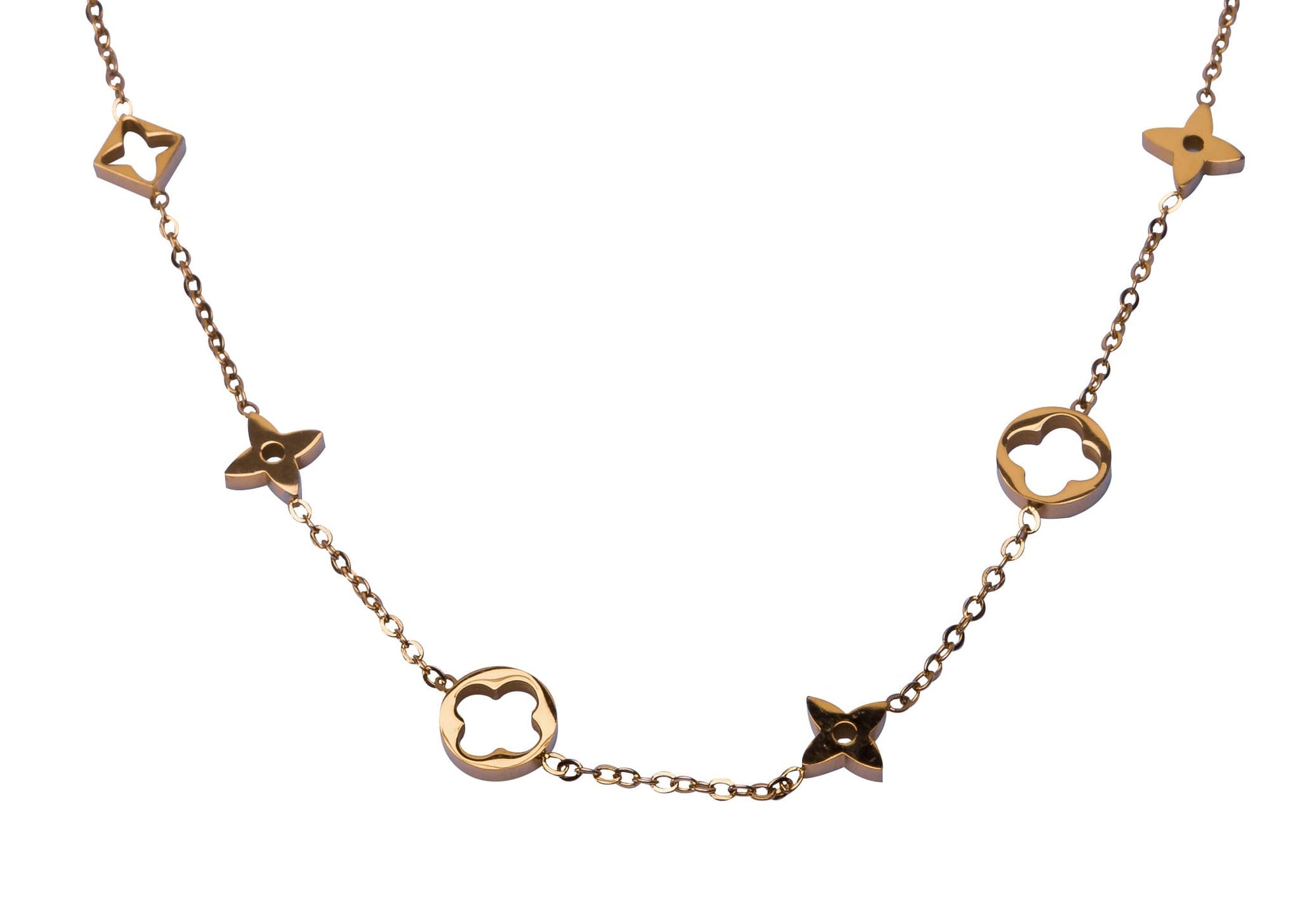 Goldene Halskette mit stilvollen Anhänger Nahaufnahme