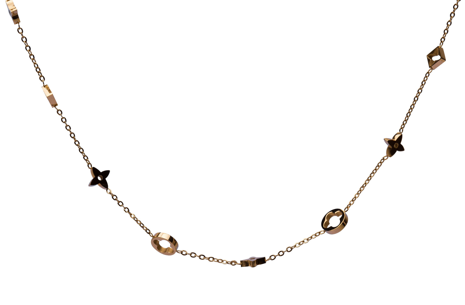 Goldene Halskette mit Stern Anhänger positiv und negativ