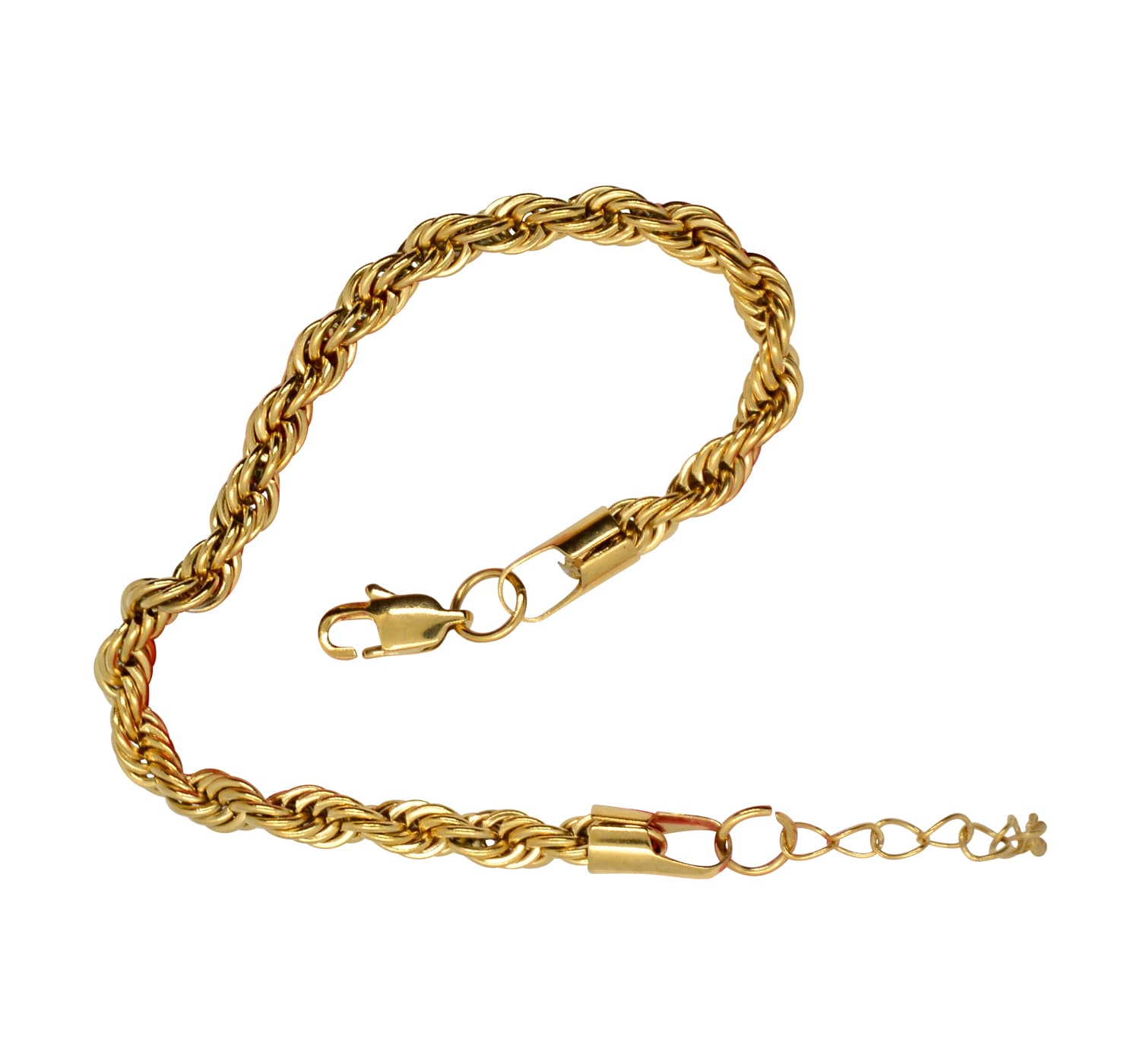 Klassischer, goldener Kordel-Armschmuck mit elegantem Twist-verspieltes Bild