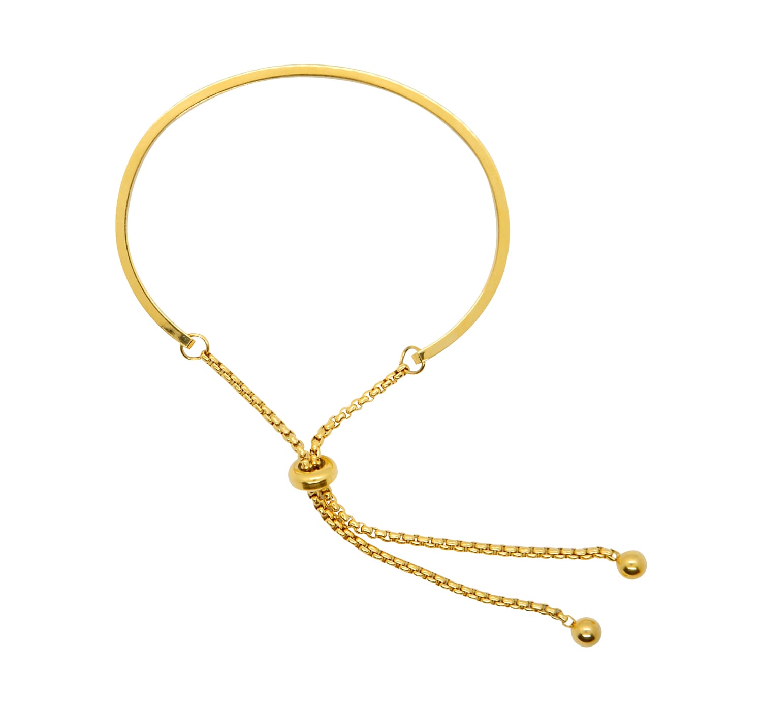 Vergoldeter Damen-Armschmuck mit Schiebemechanismus-auf dem Bild ist der komplette Armschmuck sichtbar