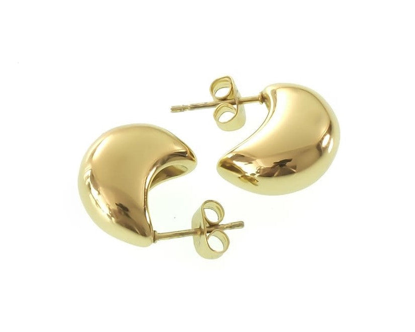 Voluminöse goldene Dome Ohrringe (gewölbt) Modell Sienna