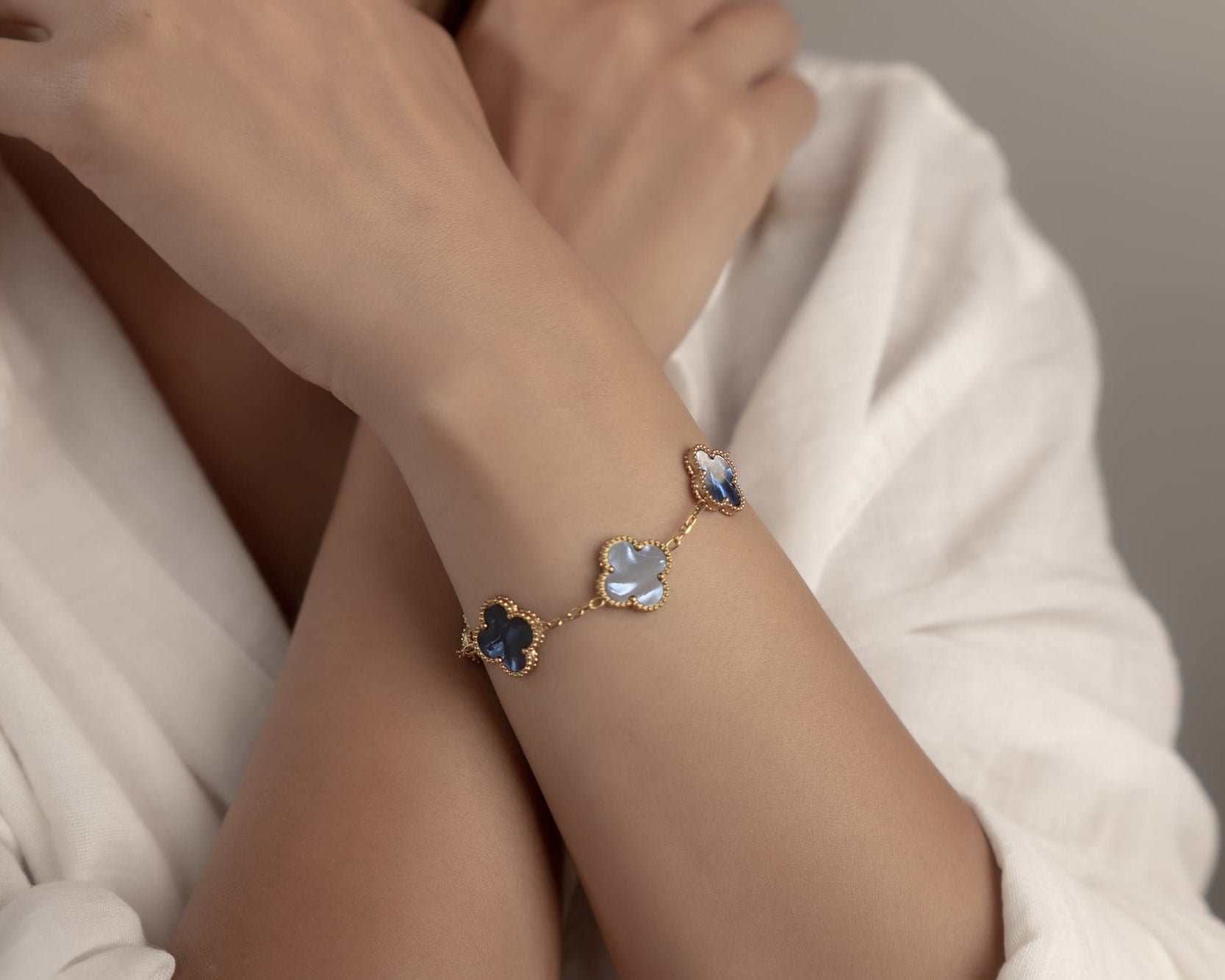 Royal Blue Armband für Frauen, Gold vergoldet und nickelfrei