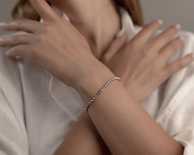 Modernes Slider Bracelet im Tennis-Style aus wasserfestem Edelstahl